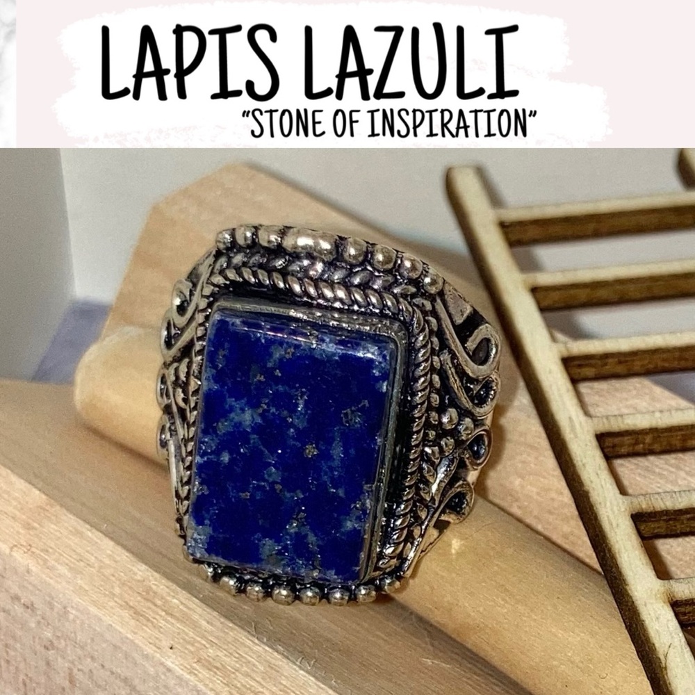 Lapis Lazuli Gemstone Chunky Handmade Ring